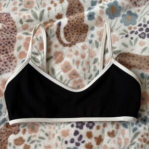 CSB two tone sports bra black and white xs